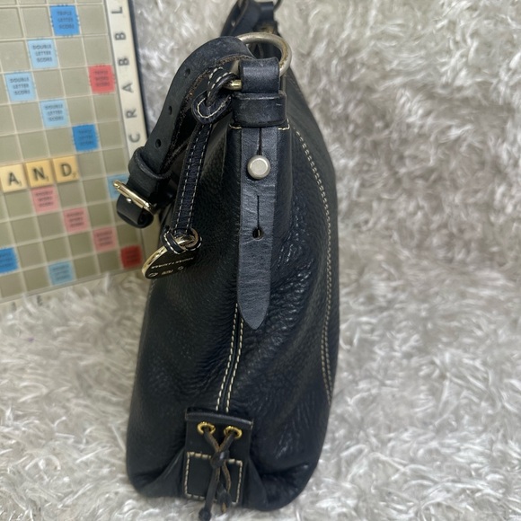 Dooney and Burke East West Slouch Black Pebbled Leather Hobo Bag - Picture 4 of 12